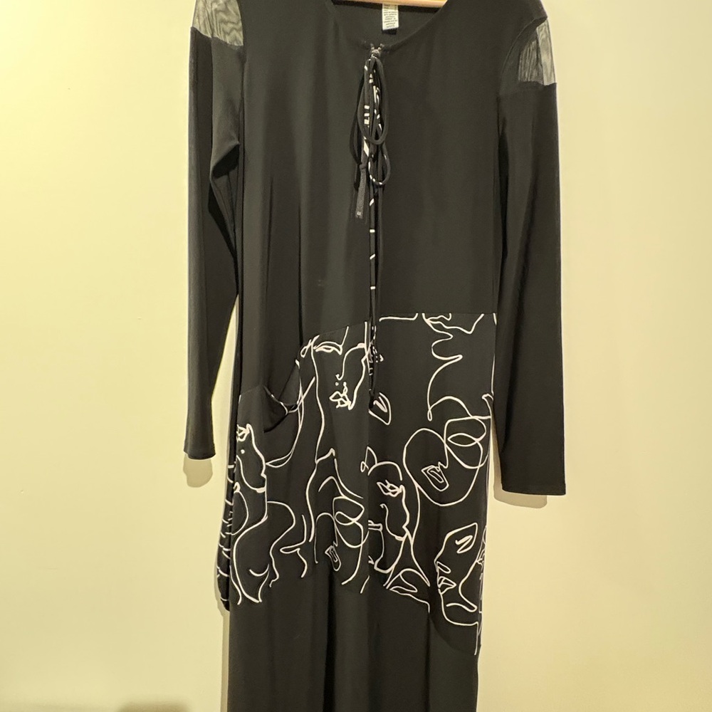 Joseph Ribkoff Black and White Asymmetrical Dress